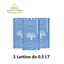 Olio Extravergine di Oliva 3x 0,5 Lt Puglia Pugliese 100% Coratina Regina Terra
