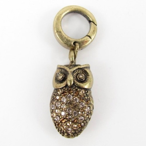 Fossil rhinestone owl charm - fossil,