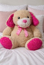 Peluche cane grande beige e