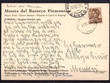 CARTOLINA MOSTRA DEL BAROCCO PIEMONTESE VIAG.1963