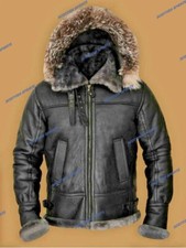 Bomber uomo RAF Flight Fur shearling vera pelle di pecora B-3 giacca pelle originale