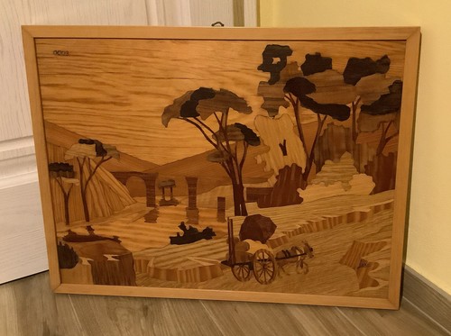 Quadro intarsiato legno - 63, x