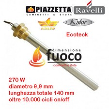 CANDELETTA  ACCENSIONE STUFA PELLET PIAZZETTA KALOR RACC.3/8 L.140 D.9,9 Cod1001