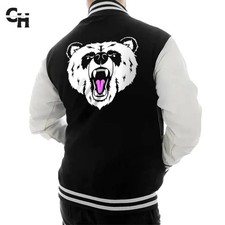 Giacca Letterman Panda nera in