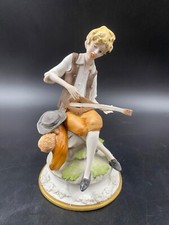 Scultura Statua suonatore Giovanni Barbetta Capodimonte Flavia porcellana