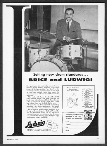 1957 batterista percy brice - batterista,
