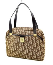 Borsa a mano originale Christian Dior Trotter tela/pelle marrone NS101555