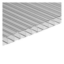 Set Di 10 Lastre Policarbonato Alveolare Spessore 4 Mm 121 X 27.5 Cm Trasparente