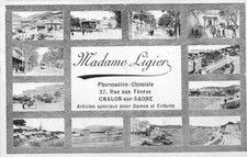 Chalon Su Saône Cartolina Vari Scorci Mme Ligier Farmacista Chimico
