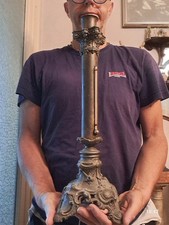 ANTICA COLONNA LAMPADA ANTIMONIO CON TERMOMETRO MERCURIO