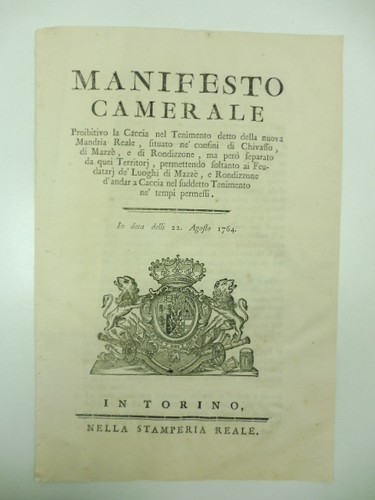 Anonimo manifesto camerale - anonimo,,