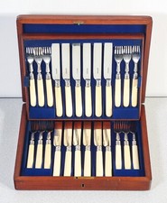 ⚜️ SERVIZIO POSATE DOLCE ARGENTO STERLING 24 PZ. HENRY WILKINSON 1872 CUSTODIA