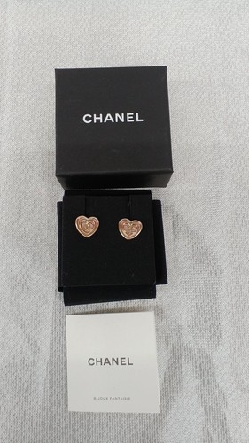 Chanel heart earrings gold - heart, cc