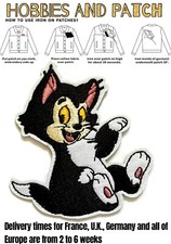 Patch Figaro gatto Geppetto Pinocchio Disney toppa termoadesiva iron on gattino