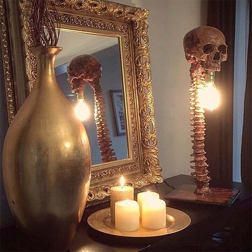 Lampada scheletro teschio - lampada,
