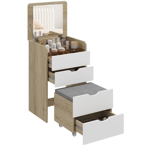 Homcom toeletta con specchio - toeletta,