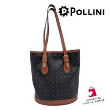 Borsa Pollini Donna da Spalla vera Pelle Secchiello nero linea Heritage Classic