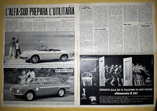 RITAGLIO GIORNALE GENTE-ALFA ROMEO GTA 1300 JUNIOR e SPIDER Anticipaz. ALFA SUD