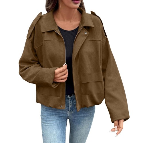 Moda donna giacca scamosciata