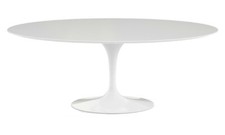 Tavolo Tulip Eero Saarinen Laminato Liquido Bianco ovale cm.180x110