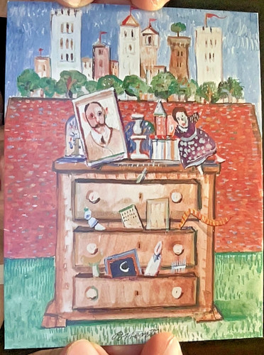 Cartolina mercatino antiquario - cartolina,