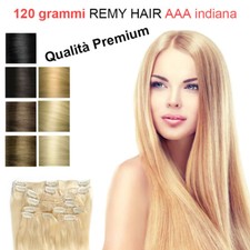 120 grammi capelli veri 7 FASCIA 16 CLIP Extension Remy SET ALLUNGAMENTO 46 CM 