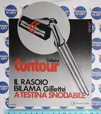 ADESIVO STICKER VINTAGE AUTOCOLLANT AUFKLEBER GILLETTE CONTOUR RASOIO BILAMA
