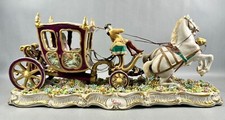 LUIGI FABRIS (Italiano 1883-1952) Una carrozza in PORCELLANA trainata da cavalli Meissen