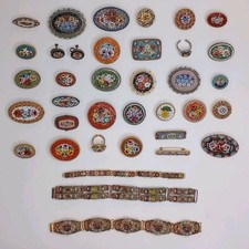 Lotto 36 Micro Mosaico Spille Bracciali Orecchini Vintage ITALIA