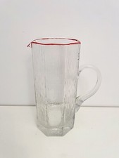 🟢 brocca in vetro di Murano con filo rosso nello stile Venini (inspired)