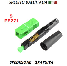 Fibra Ottica Connettore FTTH Prelappato Veloce SC APC  Rapido. 5 Pezzi