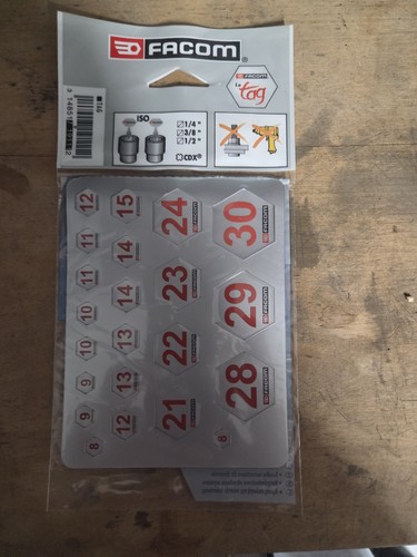 Facom tag pour douilles - douilles, 1/4"