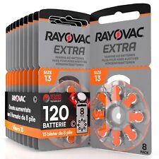 120 Batterie PILE RAYOVAC Extra 13 per Apparecchi Acustici PROTESI udito PR48