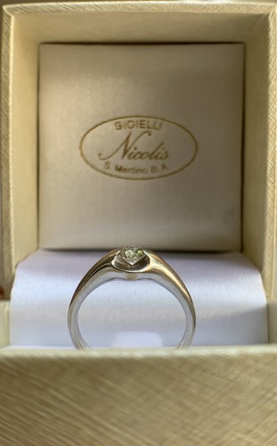 Anello solitario oro bianco - anello, 18