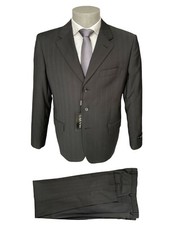 Abito uomo RAGUSO, grigio scuro a righe, DROP 6 in fresco Lana MARZOTTO, -70%. 