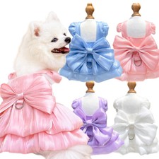 Abito Da Sposa Per Animali Domestici Gonna Con Fiocco Abbigliamento Per Cani ☆