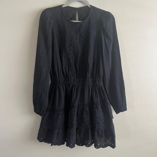 Zara mini abito nero ricamato - mini,
