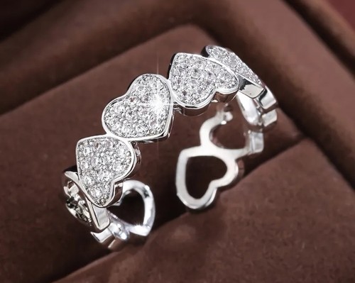 Anello cuore regolabile con - anello,