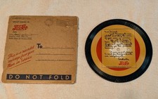 WWII US Pepsi Cola messaggio personale da un uomo o una donna di servizio record 78 giri