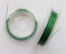 10mt /rotolo  filo in acciaio rivestito di Nylon 0.45mm colore verde bigiotteria