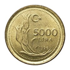 Moneta 5000 Lire Turchia 1996