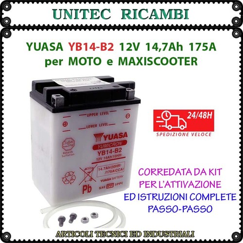 Yuasa yb14 batteria moto - batteria,