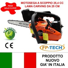 MOTOSEGA A SCOPPIO 25 CC POTATURA ALBERI BARRA 25 CM CARVING LEGGERA AD UNA MANO