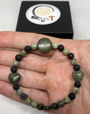 Braccialetto “Armonia Profonda”  in Serpentino E Pietra Lavica