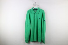 Polo Golf Ralph Lauren Uomo XL Pro Fit Piqué Cotone Manica Lunga Polo Verde