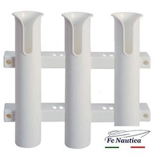1 PORTA CANNA TRE CANNE 3 POSTI DA PESCA BARCA GOMMONE 44mm da parete mulinello