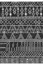 Tappeto Area Design Marocchino - Tappeto Lavabile - Tappeto Bianco e Nero - Kilimway