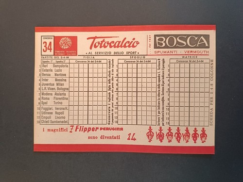 Schedina totocalcio 1963 - totocalcio, 1963/64