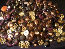 LOTTO 150 BOTTONI METALLO RESINE ANNI 70 VINTAGE MERCERIA ORO RAME MELANZANA