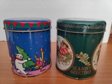 2x scatole in latta rotonda di Battistero x panettoncini fine anni '90